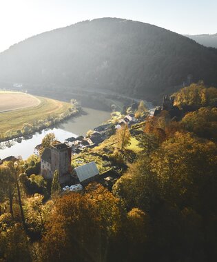 Mittelburg in Neckarsteinach, Odenwald, Baden-Württemberg, Deutschland