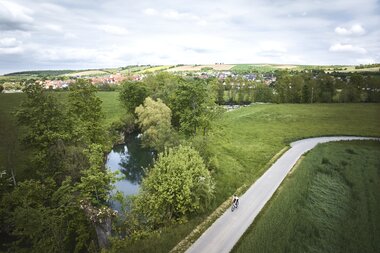 Radtour in Distelhausen im Taubertal, Baden-Württemberg, Deutschland