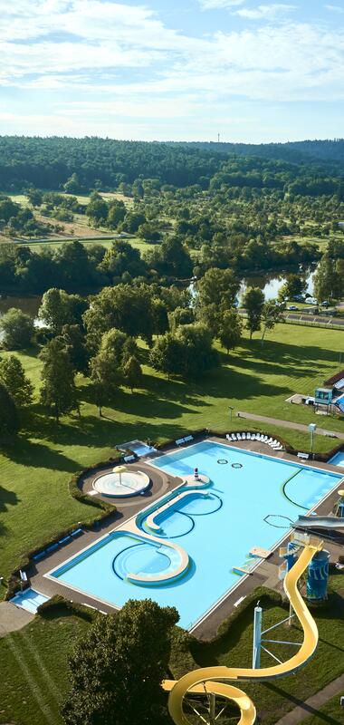Freibad & Erlebnisbad Wertheim, Liebliches Taubertal, Baden-Württemberg, Deutschland