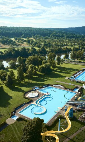 Freibad & Erlebnisbad Wertheim, Liebliches Taubertal, Baden-Württemberg, Deutschland