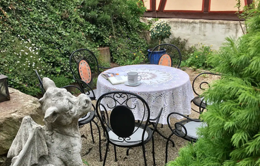 Terrasse bei Die Fachwerkhütte | © Die Fachwerkhütte