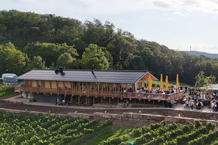 Drohnenaufnahme vom Weinausschank Christophsblick am Michaelsberg | © Weingärtner Cleebronn-Güglingen