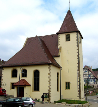 Ölbronn-Dürrn | © Von Gunther Seibold - http://www.kirchbau.de/bildorig/d/duerrn_ev_ansichtsued1024x893_guntherseibold.jpg, CC BY-SA 3.0 de, https://commons.wikimedia.org/w/index.php?curid=7741389