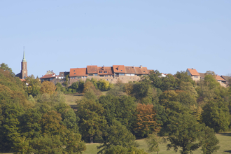 Blick auf das historische Örtchen Dilsberg | © Touristikgemeinschaft Odenwald e.V.