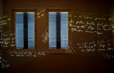 Hölderlinhaus in Lauffen am Neckar | Schriften an Wand | © Neckar-Zaber-Tourismus e.V.