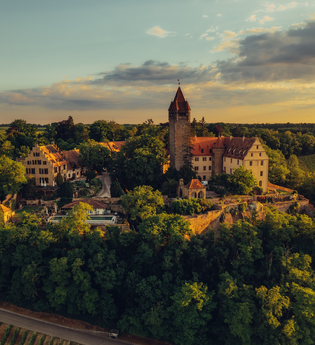Schloss Stocksberg aus der Vogelperspektive | © Touristikgemeinschaft HeilbronnerLand e.V.
