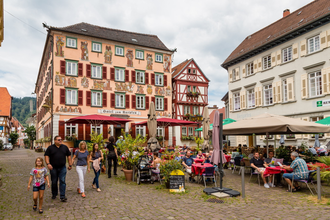 Sgrafitto-Malereien am Hotel Karpfen in Eberbach | © Stadt Eberbach/Andreas Held