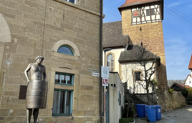 Jakobuskirche, Mann im Fass Haberschlacht | © Stadt Brackenheim | Celina Ponto