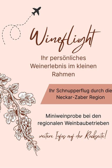 Flyer "Wineflight" mit kurzer Erklärung zum Produkt | © Neckar-Zaber-Tourismus e.V.