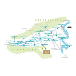 Übersichtkarte des Vereinsgebiets von Neckarwestheim bis Zaberfeld | © Neckar-Zaber-Tourismus e.V.