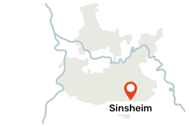 Karte des Rhein-Neckar-Kreises mit den markierten Ort Sinsheim | © Landratsamt Rhein-Neckar-Kreis