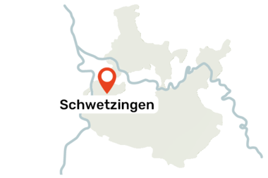 Karte des Rhein-Neckar-Kreises mit dem markierten Ort Schwetzingen | © Landratsamt Rhein-Neckar-Kreis