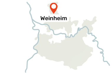 Karte des Rhein-Neckar-Kreises mit dem markierten Ort Weinheim | © Landratsamt Rhein-Neckar-Kreis
